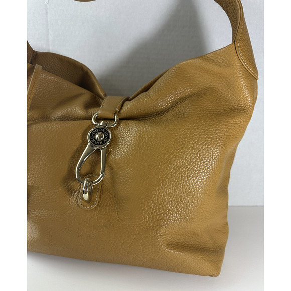 Dooney & Bourke Samba Logo Lock Sac with Keyring Hobo Shoulder Bag Toffee Purse - Picture 3 of 16